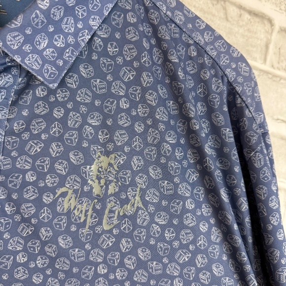 Straight Down Performance x Wolf Creek AOP Dice AOP Golf Polo Mens XL Stretch - Picture 3 of 8